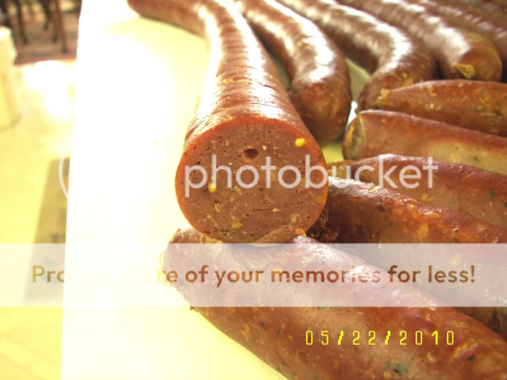 Making salami/summer sausage in natural hog casings